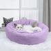 Pets Home Decor ZKCCNUK Three-piece Set Of Round Dog Kennel Plush Dog Mattress Thickened Dog Kennel Mat For Fall And Winter With Pillow Around It Suitable For Puppy Curl Sleeping Clearance