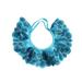Farfi Pet Saliva Bib Ruffled Hem Photography Prop Lace Puppy Decorative Slobber Towel for Party (Blue)