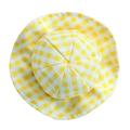Farfi Pet Cap Plaid Pattern Sun Protection Breathable Fashion Pet Fisherman Hat Headwear for Summer (Yellow M)