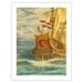Une Belle Tradition (A Beautiful Tradition) - The Flying Dutchman - KLM Airlines - Vintage Airline Travel Poster by Joop H. van Heusden c.1950s - Bamboo Fine Art 290gsm Paper (Unframed) 17x22in