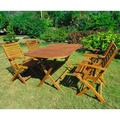 International Caravan Acacia Hardwood Outdoor Folding Dining Set (Set of 5)
