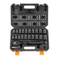 Vevor 0.5 in. Drive Impact Socket Set Socket Set SAE 0.43-1 in. & Metric 13-24 mm 6 Point CR-V Alloy Steel for Auto Repair - 23 Piece