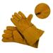 BUYISI Cowhide flame-retardant welding work gloves heat-proof metal welding