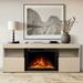 LHRIVER Free Standing Fireplace Remote Control 60 Electric Fireplace Mantel Adjustable Real 3D Flame Brightness ï¼ˆLIGHTOAKï¼‰