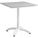 HBBOOMLIFE Maine Aluminum Outdoor Patio 28 Dining Table in White Light Gray