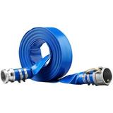 VEVOR Backwash Hose 2 in x 50 ft PVC with Aluminum Camlock C & E Fittings Clamps for Pumps Sand Filters Pools Drain Blue PVC - Aluminum Camlock