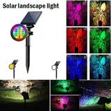 Fairnull Ground Lamp RGB Changing Decoration Waterproof 7-LED Solar Spotlight for Garden