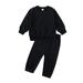 Godderr Girls Boys Sweatshirt Two-Piece for 12M-13Y Baby Toddler Kids Sweatsuit Two-Piece Long Sleeve Long Pants Outerwear Two-Piece