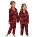 Baby Girl Outfits Baby Boys Two Piece Suit Plaids Print Pajamas Winter Coats Pants Solid Long Sleeve Outfits Set Baby Boy s Clothing Red 2 Years-3 Years