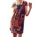 Anthropologie Dresses | Anthropologie Maeve Pintura Silk Floral Dress S Small | Color: Blue/Brown | Size: S