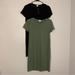 J. Crew Dresses | Lot Of 2 J. Crew Factory 100% Cotton T-Shirt Dresses, Black & Green, Size Xxs | Color: Black/Green | Size: Xxs