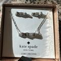 Kate Spade Jewelry | Kate Spade Ribbon Earrings And Necklace Gift Box Set | Color: Silver | Size: Os