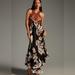 Anthropologie Dresses | Anthropologie Deco Printed Halter Maxi Dress | Color: Black/Brown | Size: 4