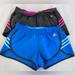 Adidas Shorts | Lot 2 Adidas Climalite Womens Elastic Waist Running Shorts Sz Medium Pink/Blue | Color: Blue/Pink | Size: M