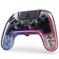 AUROCE Wireless Controller for PS4/PS3/PC/(Only PS4 Game for PS5), LED PS4 Controller Dualshock 4 Transparent with RGB Neon, ALPS Analog Stick, Hall Trigger, Audio Jack/Speaker, Macro/Turbo-Cyber Gray