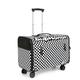 Large Pet Dog Trolley Load 15KG 4 Universal Wheels Pet Stroller Cat Dog forCarrier Bag Wheeling Suitcase for Big Pet Travel Case (Color : Black White Grid)