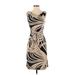 My Michelle Casual Dress - Sheath: Tan Graphic Dresses - Women's Size Small