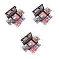 POPETPOP 3pcs 74 Blush for Cheeks Lipgloss Eyeshadow Palette Makeup Kit Lip Gloss Blush Plate Highlight