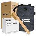 APE13® Chalk Bag for Climbing and Bouldering (as Set & Individuals) – Includes Webbing Bag, Holder for Brush – Boulder Bag for Magnesium – Climbing Chalk Bag Large for Chalk/Magnesia