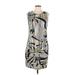 Isle Apparel Casual Dress - Mini: Gray Stripes Dresses - New - Women's Size Large