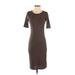 Lularoe Casual Dress - Midi: Brown Solid Dresses - Women's Size X-Small