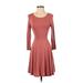 Forever 21 Casual Dress - A-Line: Burgundy Solid Dresses - Women's Size Small