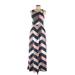 Egs Casual Dress - A-Line Scoop Neck Sleeveless: Pink Chevron/Herringbone Dresses - Women's Size Large