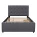 Red Barrel Studio® Breeaunna Bed, Platform Bed w/ Headboard & Two Drawers Upholstered/Linen in Gray | 47.2 H x 58.1 W x 79.1 D in | Wayfair