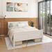 Alcott Hill® Queen Size Wood Platform Bed w/ 4 Drawers & Streamlined Headboard & Footboard, Gray Wood in White | Full | Wayfair