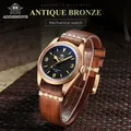 ADDIESDIVE-Montre existent CUSN8 pour Homme Montres en Bronze Massif Verre Saphir Montre