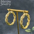 Boucles d'oreilles créoles en fil torsadé plaqué or 24 carats pour femmes ensemble de bijoux de