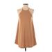 Forever 21 Casual Dress - Mini Halter Sleeveless: Tan Solid Dresses - Women's Size Small