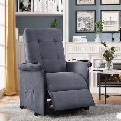 Adjustable Massage Sofa Power Lift Recliner Chairs w/Side Pocket