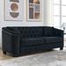 77-Inch Modern Chesterfield Velvet Sofa, 3-Seater Sofa, Upholstered Tufted Backrests with Nailhead Arms and 2 Cushions