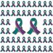 Purple and Teal Awareness Ribbon Pin 50 Pcs Suicide Prevent Ribbon Badges Suicide Awareness Pin for Public Benefit Activities Men and Women Accessories