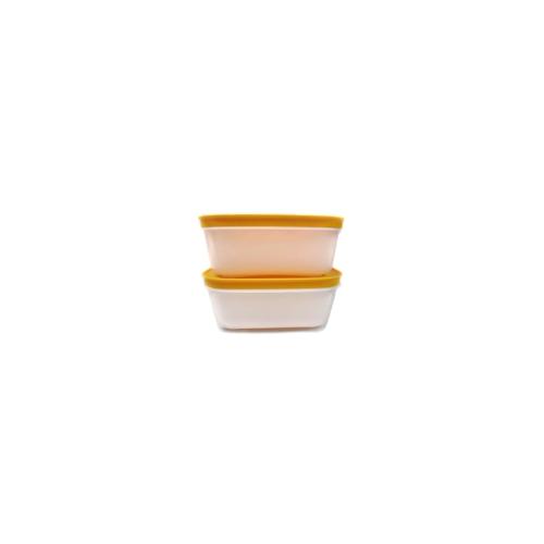 TUPPERWARE Gefrier-Behälter 450 ml weiß-orange Eis-Kristall (2) Eiskristall