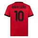 AC Milan Unisex Rafa Leao #10 Heimtrikot Replik Stadion Saison 2023/24 t-Shirt, Rot und schwarz, L