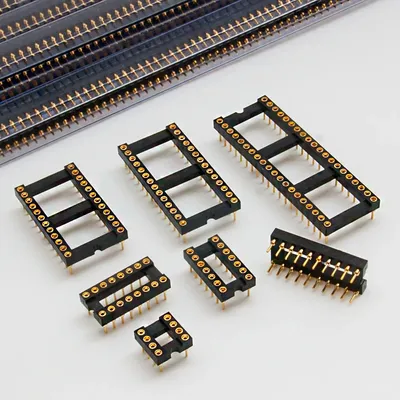 2PCS Vergoldete IC Sockel Block DIP8 DIP14 DIP16 DIP18 DIP20 DIP24 DIP28 DIP40 Pins Stecker DIP Buchse 8P-40P Pin Image