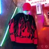 Lila Vintage Hip Hop Flamme Übergroße Pullover Frauen Harajuku Teenager Mädchen Lose Beiläufige Langarm Warme Winter Tops Große