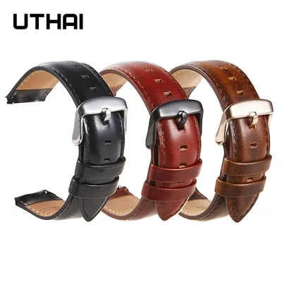 UTHAI P100 Uhrenarmbänder leder uhr strap Quick release frühling bar 22mm uhr band für galaxy uhr