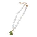 Farfi Pet Necklace Sparkling Surface Waterproof Resin Pet Artificial Pearl Necklace with Butterfly Pendant Pet Supplies (Green S)