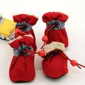 4Pcs Waterproof Pet antiskid Shoes Warm Puppy Boots Winter Dog Cat Snow Boots