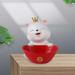 LOVIVER Cat Statue Storage Bowl Art Figurine Artwork Piggy Bank Kitten Money Bank for Wedding Party Supplies Hotel Home Decor Red