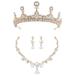 Crown Necklace Ear Clip Clips Earrings for Girl Hair Accessories Headband Rhinestone Child