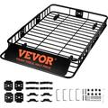 Vevor 64 x 39 x 6 in. Roof Rack Cargo Basket Rooftop Cargo Carrier with Extension Heavy-Duty Universal Roof Rack Basket Luggage Holder for SUV Truck Vehicle - 200 lbs