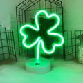 Ozmmyan LED Neon Lights Green Shaped Neon Night Light USB And Battery Operated Night Lamp Decoration Lights For St Patrick Gifts for A Cozy Home