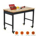 WhizMax Adjustable Height Workbench 48 x24 with Casters Heavy Duty Work Station with Power Outlets for Garage Shop