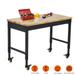 WhizMax Adjustable Height Workbench 48 x24 with Casters Heavy Duty Work Station with Power Outlets for Garage Shop