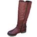 Women s Vintage Mid-Calf Riding Boot Retro Round Toe Work Chunky Low Heel Western Booties Combat Motorcycle Boots