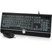 Wired Keyboard and Mouse Combo - Large Print Light Up Keyboard USB Silent Wired Backlit Keyboard and Optical